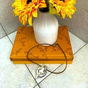 Murano Like Glass Pendant Necklace EUC